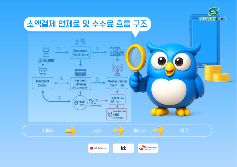 소액결제 연체료 및 수수료 흐름 구조